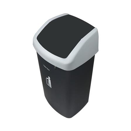 ถังขยะเหลี่ยมฝาสวิง DKW HH-206P ขนาด 50L สีเทาทึบ_1