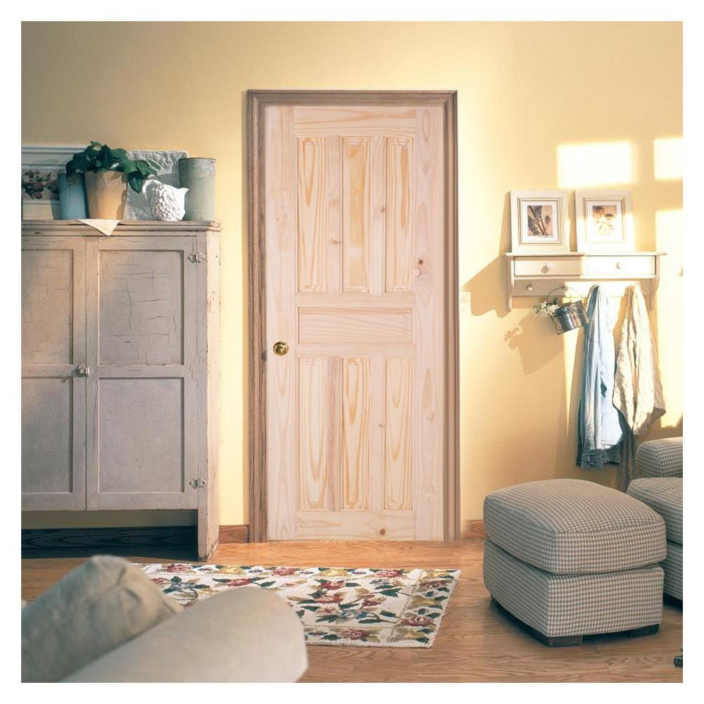 ประตูไม้สนนิวซีแลนด์ ไม่เจาะลูกบิด MODERN DOORS CE115 90X200 ซม. ขอบ 6 นิ้ว สีธรรมชาติ