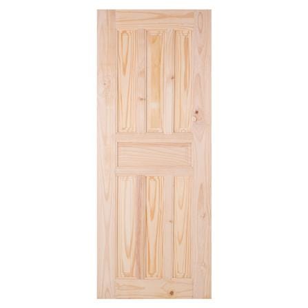 ประตูไม้สนนิวซีแลนด์ ไม่เจาะลูกบิด MODERN DOORS CE115 90X200 ซม. ขอบ 6 นิ้ว สีธรรมชาติ_0