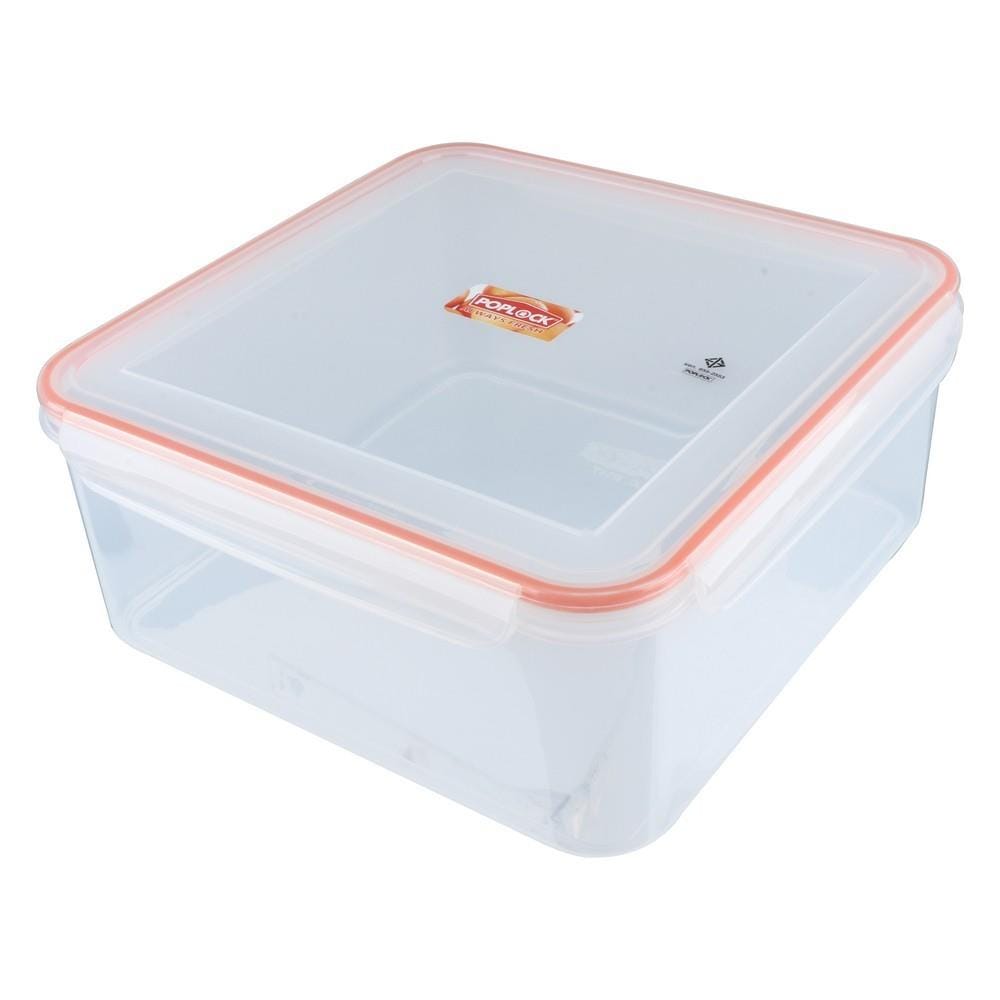 กล่องอาหารเหลี่ยม POPLOCK 9147 7.4 ลิตร สีส้ม