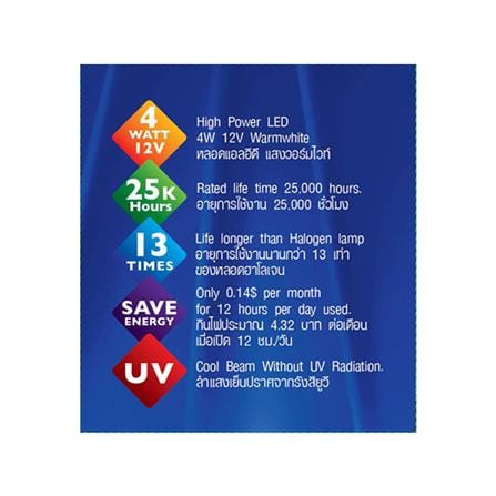 หลอด LED EVE MR16 FOG 4 วัตต์ WARM WHITE GU5.3_2