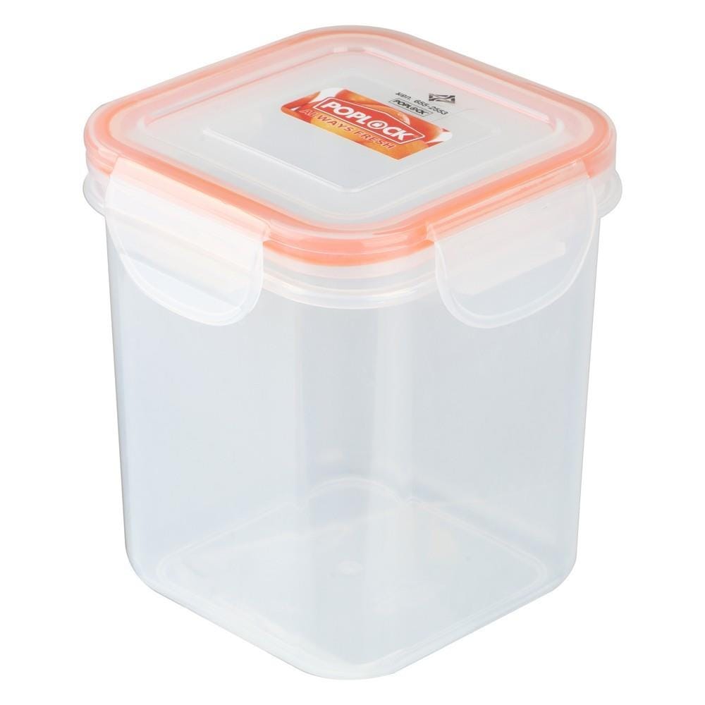 กล่องอาหารเหลี่ยมสูง POPLOCK 9141M 0.85 ลิตร สีส้ม