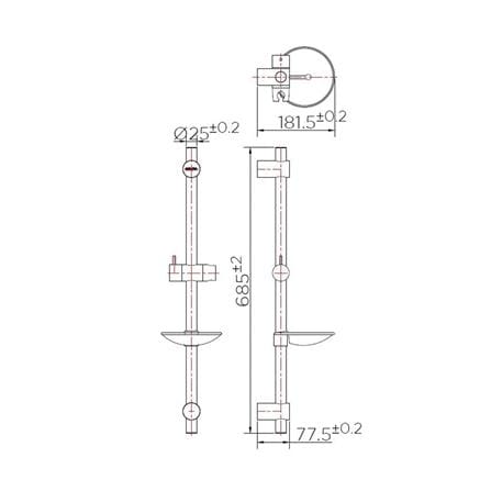 ฝักบัวราวเลื่อน เซต กะรัต ฟอเซท KS-07-721-50 สีโครม_3
