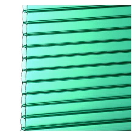 HALLOW POLYCARBONATE SHEET SUNSHIELD 6MM 1.22X2.44M CLEAR GREEN
