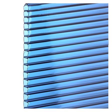 HALLOW POLYCARBONATE SHEET SUNSHIELD 6MM 1.22x2.44M CLEAR BLUE