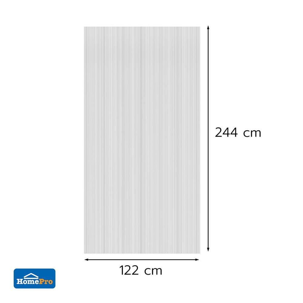 แผ่นโพลีคาร์บอเนต ลูกฟูก SUNSHIELD 6 มม. 1.22X2.44 ม. สีมุกใส