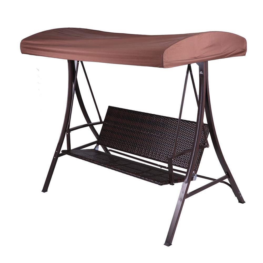 3-SEATER SWING CHAIR SPRING POLY BROWN