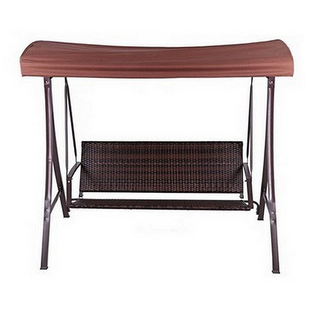 3-SEATER SWING CHAIR SPRING POLY BROWN