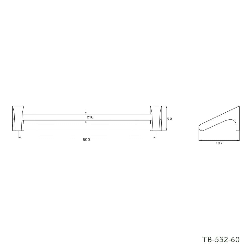 ราวแขวนผ้า WS TB-532-60 60 ซม. สเตนเลส