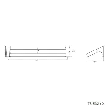 ราวแขวนผ้า WS TB-532-60 60 ซม. สเตนเลส_1
