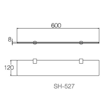 หิ้งกระจก WS SH-527 สเตนเลส_1
