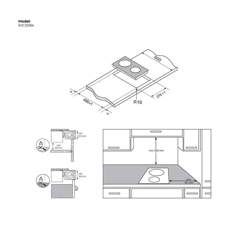 เตาฝังเซรามิก ELECTROLUX EHC325BA 30 ซม.