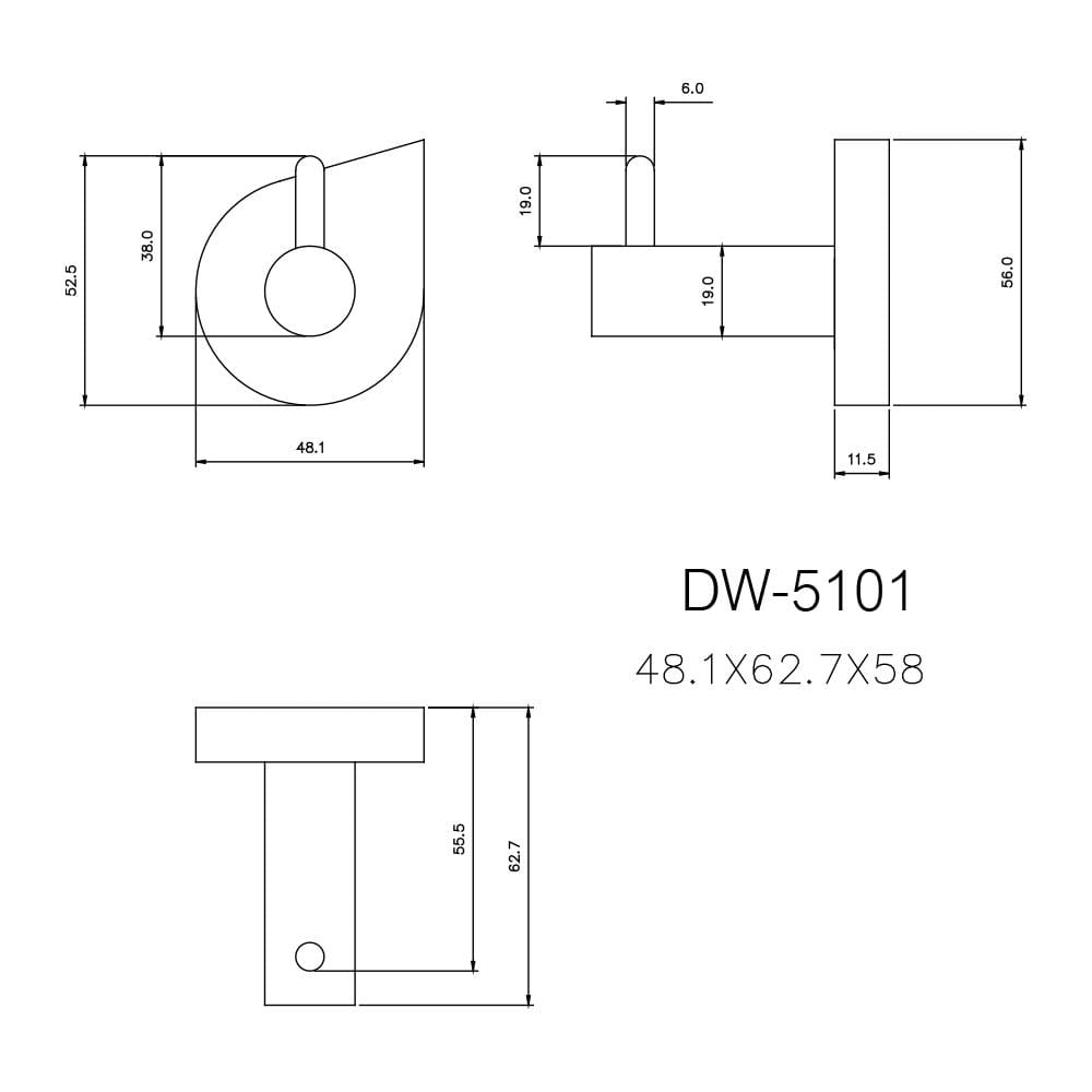 ขอแขวนผ้า WS DW-5101 สีสเตนเลส