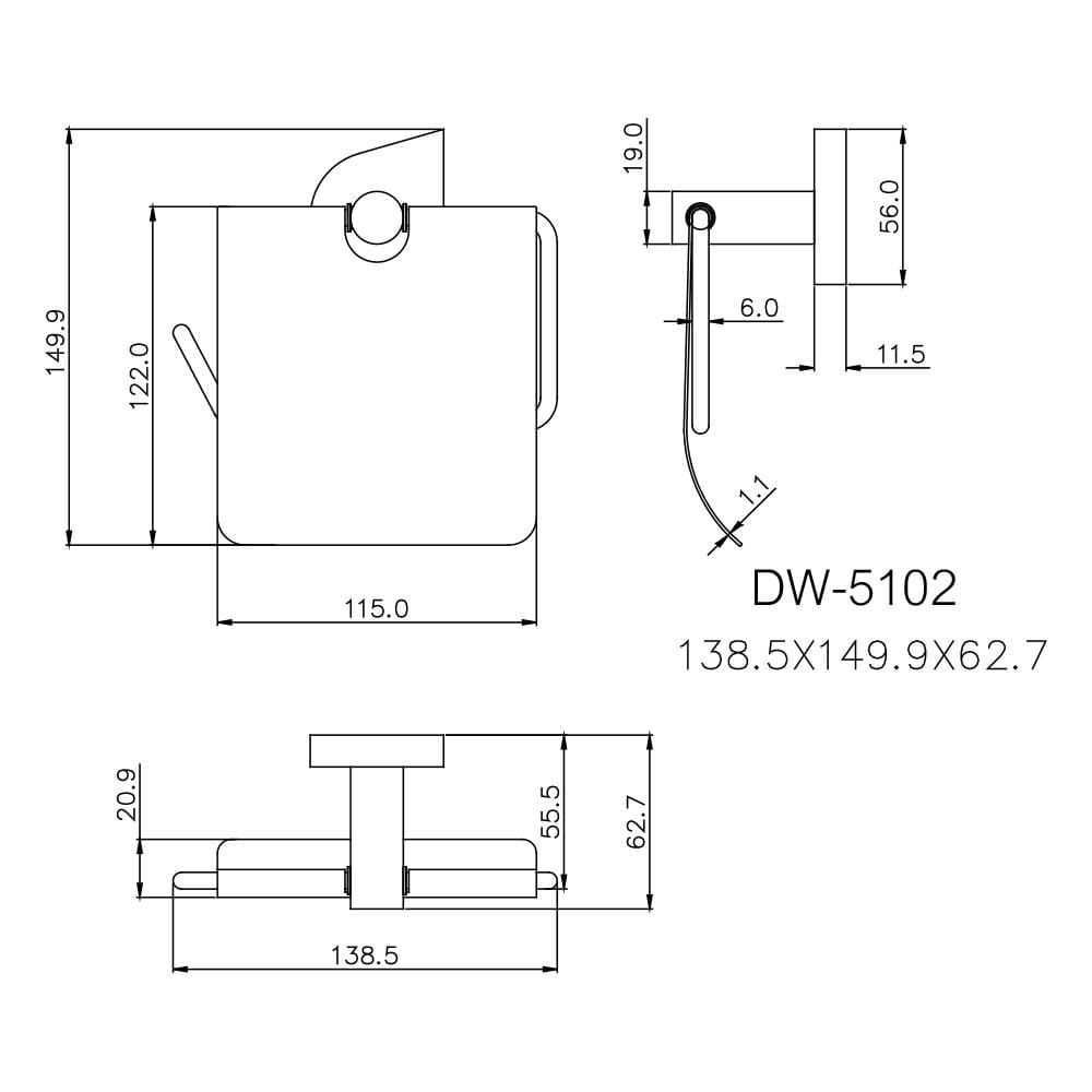 ที่ใส่กระดาษชำระ WS DW-5102 สีสเตนเลส