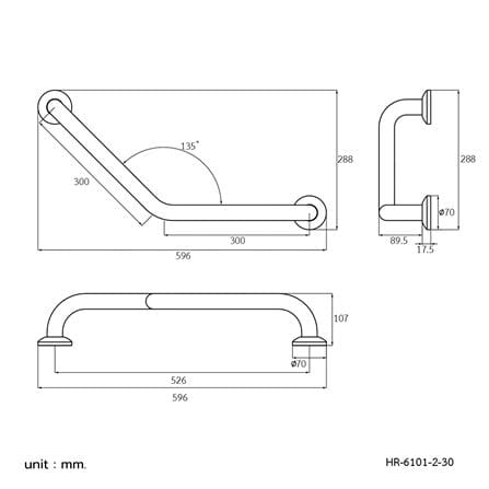 ราวมือจับ ตัว V WS HR 6101-2/30_3