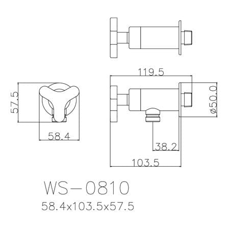 วาล์วฝักบัว 1 ทาง WS WS-0810_1