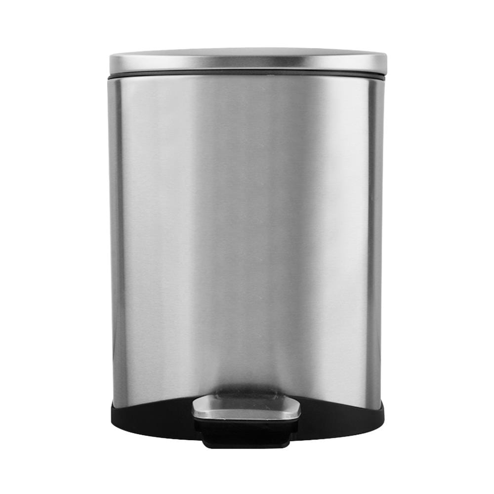 ROUND DUSTBIN PEDAL ACCO EK9366MT 6L SILVER