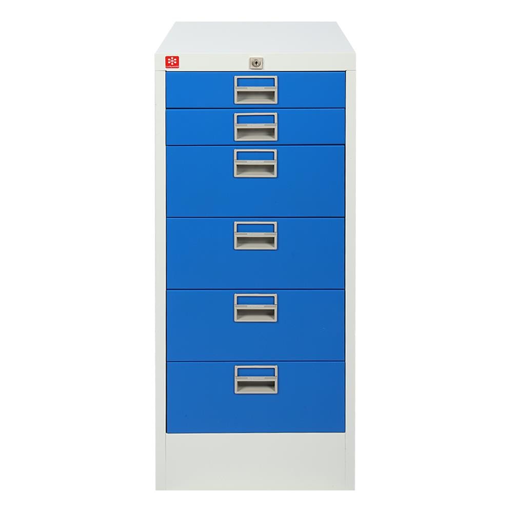 ตู้ลิ้นชักเหล็ก 6 ลิ้นชัก LUCKY WORLD CDX-6-RG สีน้ำเงิน