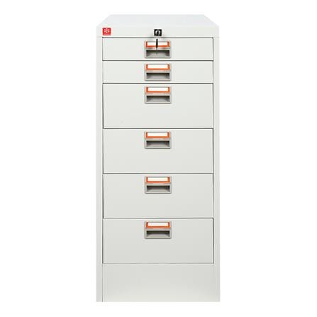 ตู้ลิ้นชักเหล็ก 6 ลิ้นชัก LUCKY WORLD CDX-6-TG สีเทาทราย_1