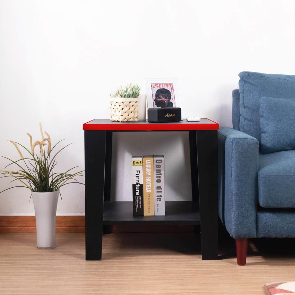 โต๊ะข้างสี่เหลี่ยม KIOSK KN-102 สีดำ/แดง