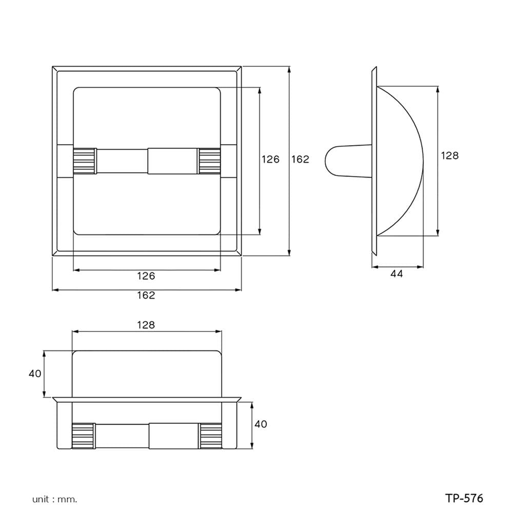 ที่ใส่กระดาษชำระแบบฝังผนัง WS TP-576 สเตนเลส