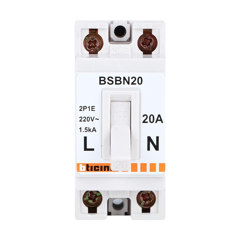 เซอร์กิตเบรกเกอร์แบบลอย 20 แอมป์ 2 โพล 1 เฟส BTICINO รุ่น BSBN20