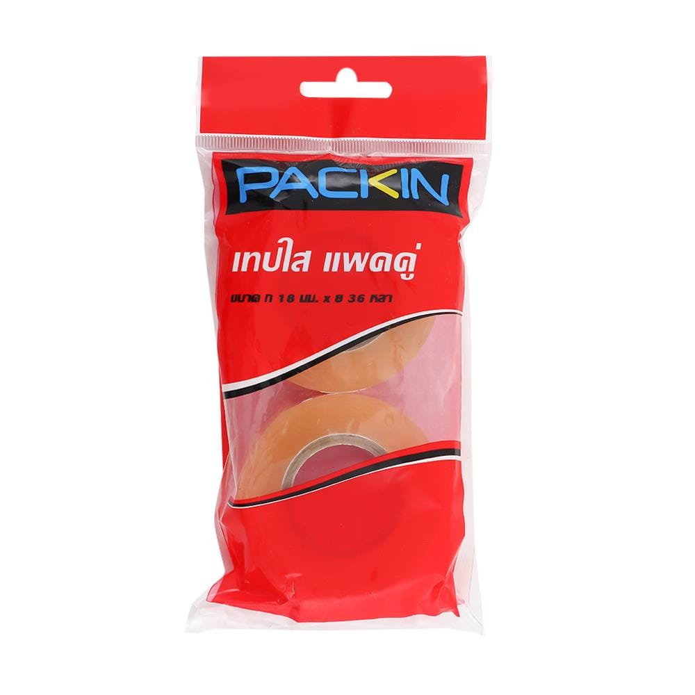 เทปใส PACK IN 18 มม.x 36หลา 2 ชิ้น/แพ็กเกจ