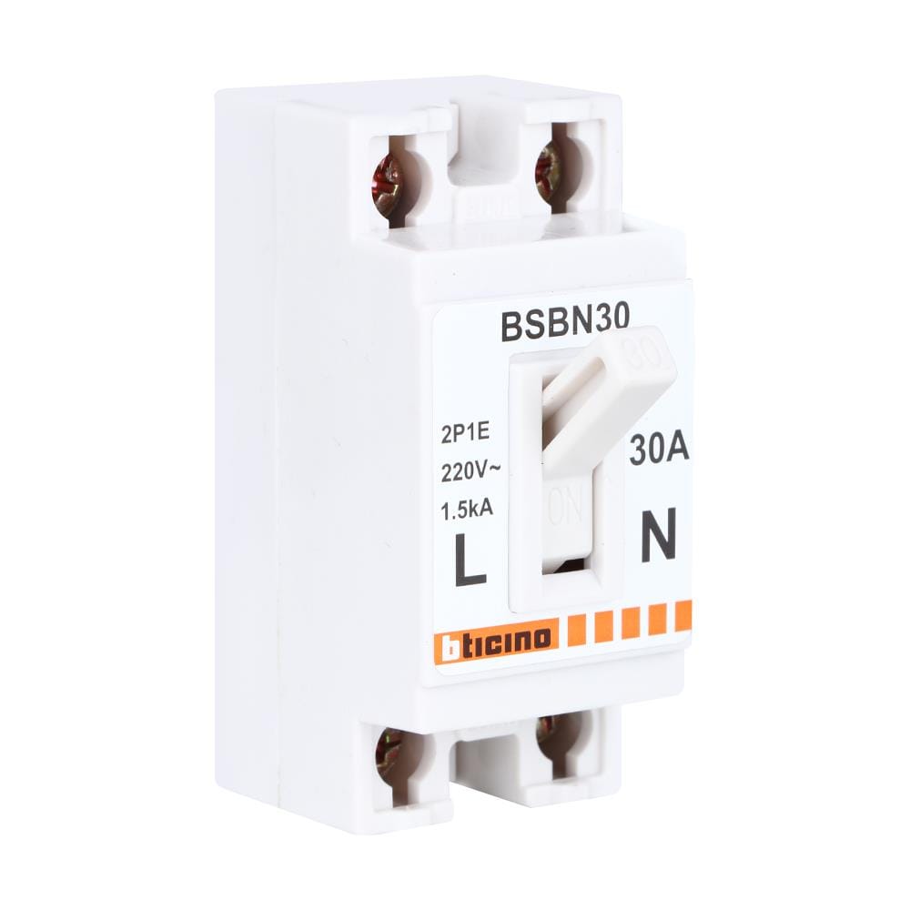 เซอร์กิตเบรกเกอร์แบบลอย 30 แอมป์ 2 โพล 1 เฟส BTICINO รุ่น BSBN30