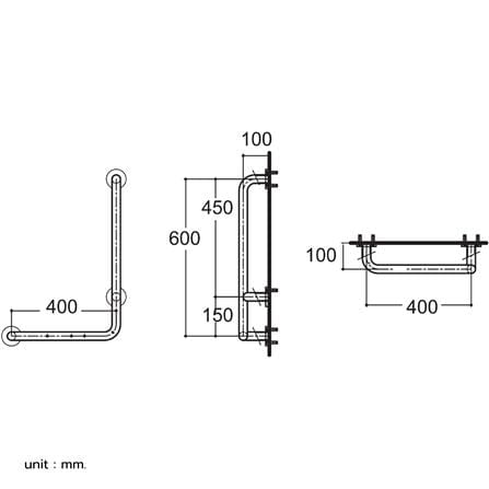 ราวมือจับ ตัว L AMERICAN STANDARD HR-320540-01L_1