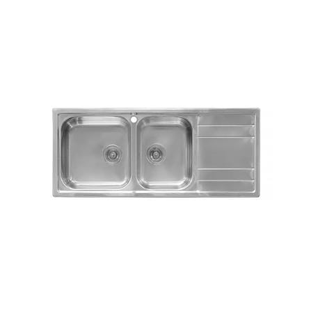 ซิงค์ฝัง 2หลุม 1ที่พักขวา MEX BIX3-LB สเตนเลส