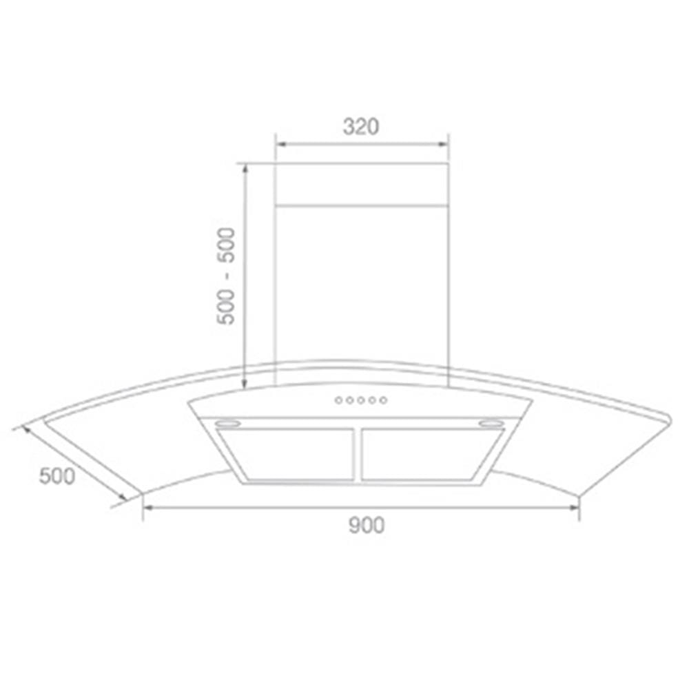 เครื่องดูดควันกระโจม TECNOSTAR 502B 90 ซม.