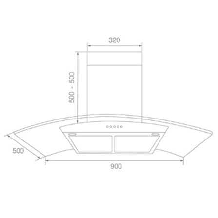 เครื่องดูดควันกระโจม TECNOSTAR 502B 90 ซม._1