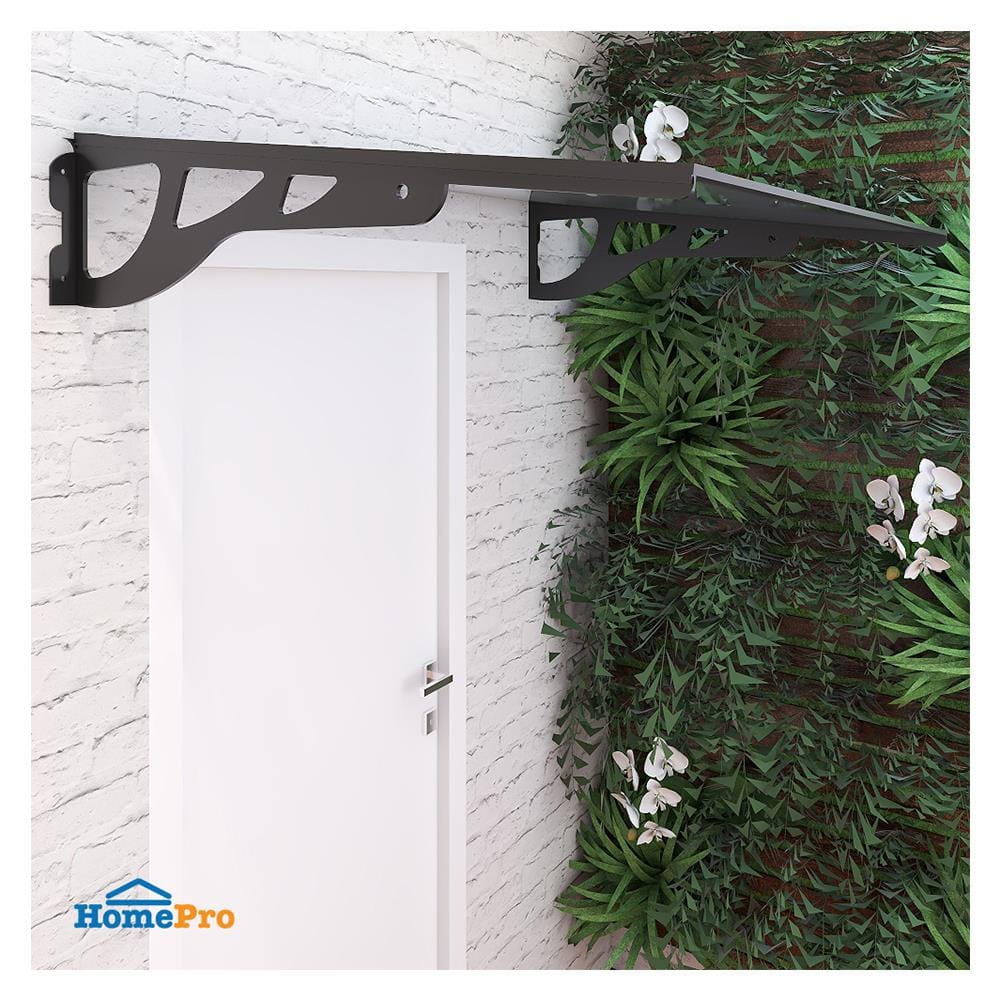 กันสาดโพลีคาร์บอเนต ขาอะลูมิเนียม SUNSHIELD MAX-SERIES 90x120 ซม. 3 มม. สีเทาอ่อน