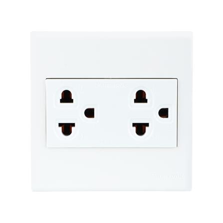 ชุดเต้ารับคู่ 3 ขา PANASONIC BSW 1392 สีขาว