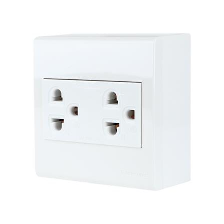 ชุดเต้ารับคู่ 3 ขา PANASONIC BSW 1392 สีขาว_1