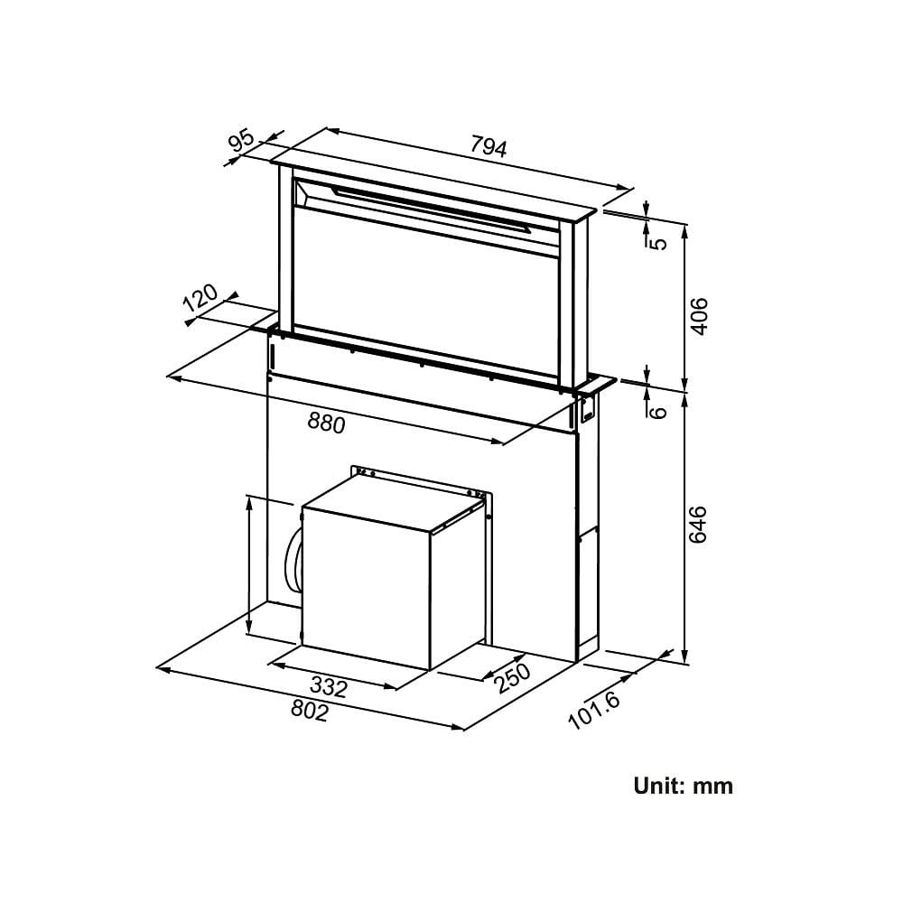 เครื่องดูดควันฝังเคาน์เตอร์ FRANKE FDW908IBXS 90 ซม.