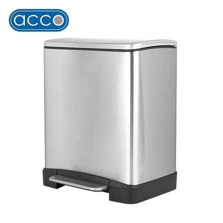SQUARE DUSTBIN PEDAL ACCO CUBE2 EK1437MT 20L SILVER