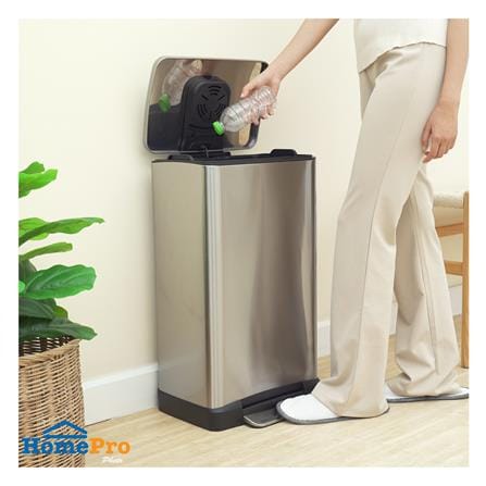 ถังขยะเหยียบ ACCO SOFT CLOSED EK1437MT ขนาด 30L สีเงิน_4