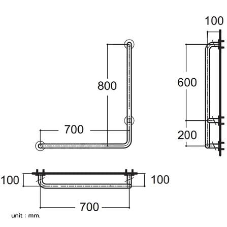 ราวมือจับ ตัว L AMERICAN STANDARD HR-380570-01L_1