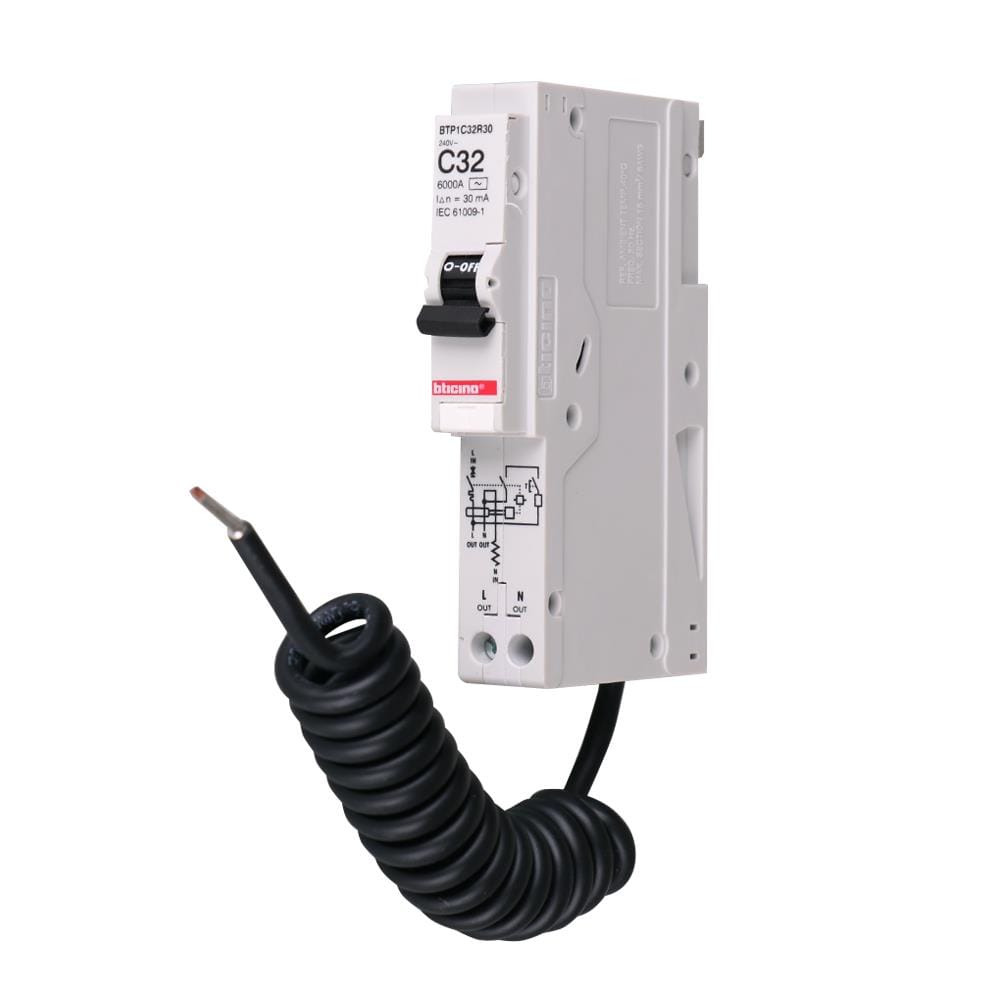 เซอร์กิตเบรกเกอร์กันไฟดูด/กันไฟรั่ว 32 แอมป์ 1 โพล 1 เฟส BTICINO BTP1C32R30