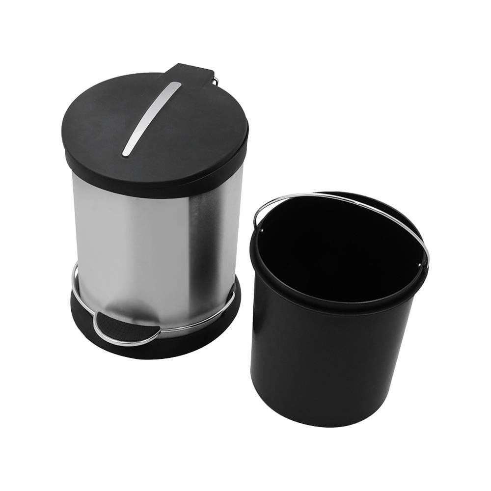 ถังขยะเหยียบกลม ACCO HP-008 ขนาด 5L สีเงิน