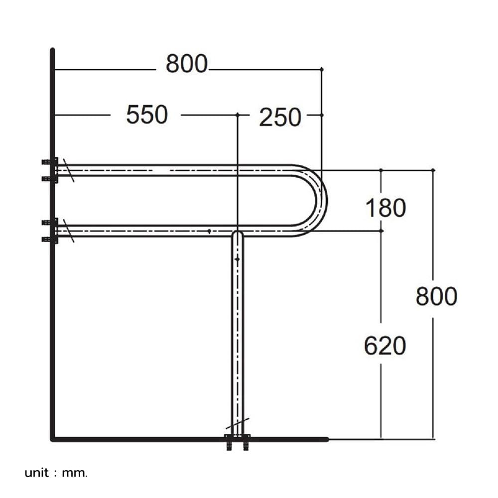 ราวมือจับ ตัว U AMERICAN STANDARD HR-380280-01