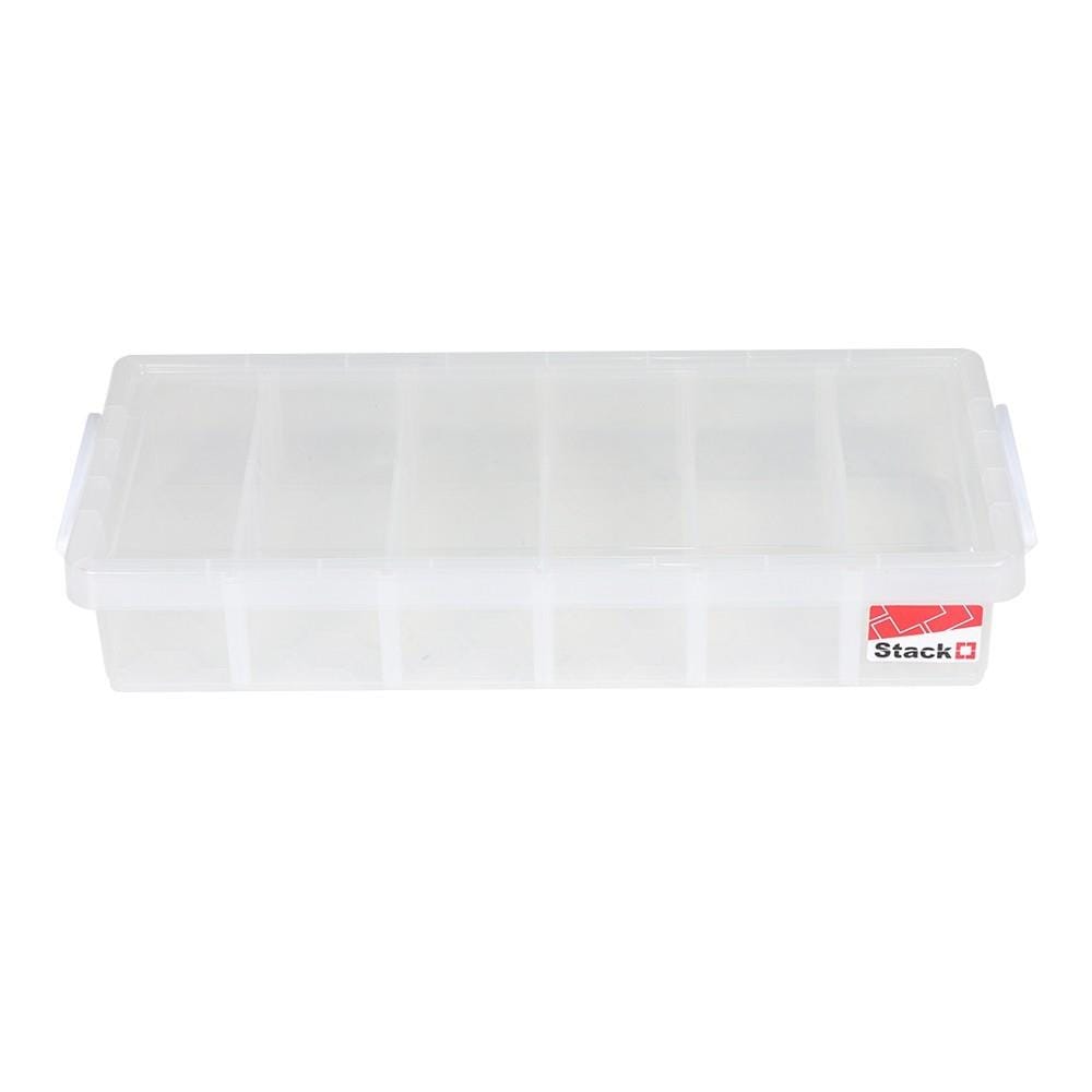 กล่องเก็บของ ฝาล็อค STACKO 58313 55.5x25.6x10 ซม. สีใส