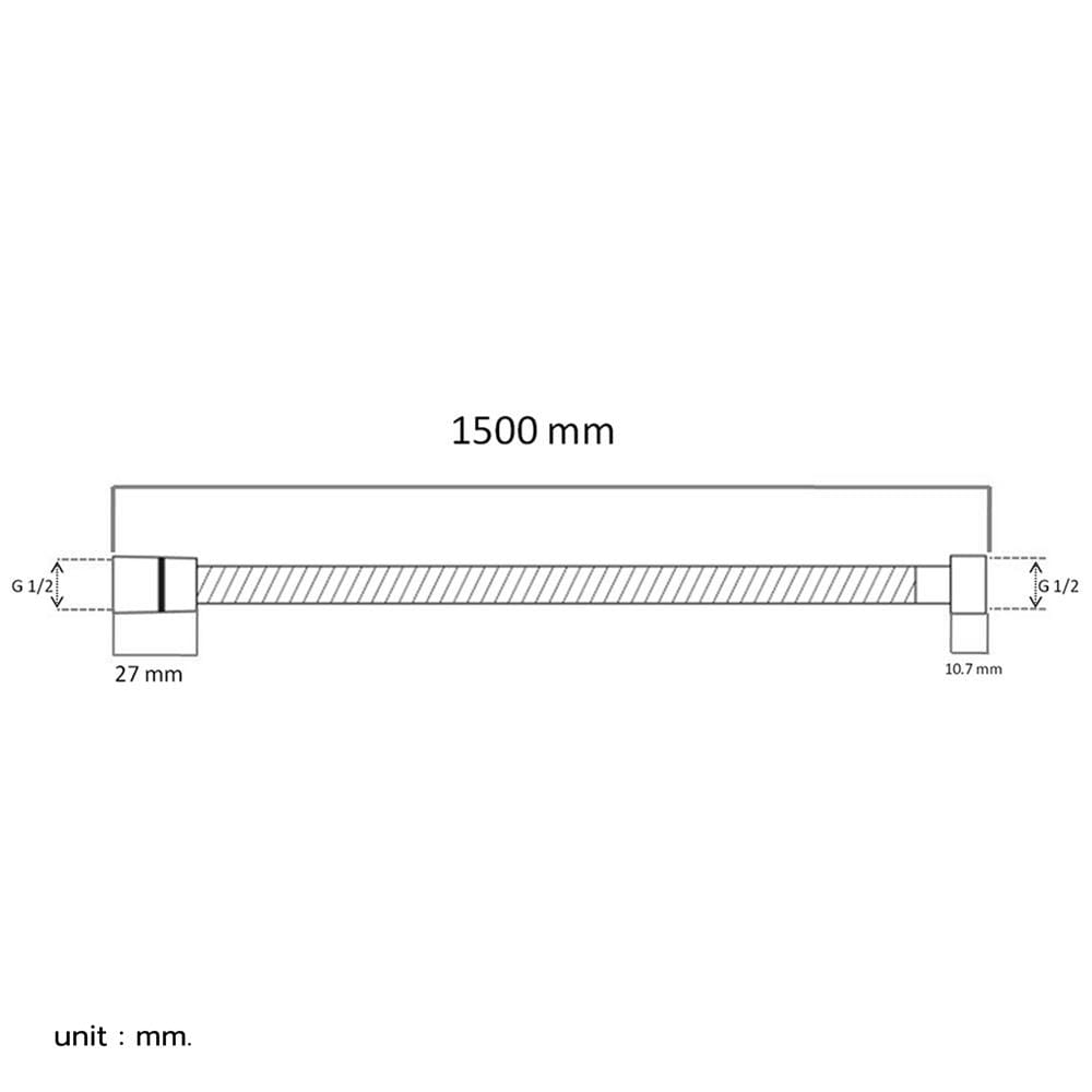 สายฝักบัวสแตนเลส LUZERN OS-150 150 ซม. สีโครม