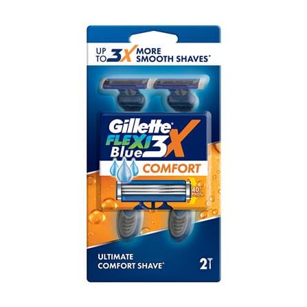 มีดโกนด้ามยาวแบบใช้แล้วทิ้ง GILLETTE FLEXI BLUE 3X (แพ็ก 2 ชิ้น)_0