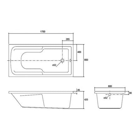 อ่างอาบน้ำ KOHLER K-45702X-ZZ-0 170 ซม. สีขาว_1