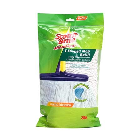 ผ้าม็อบคอตตอน SCOTCH-BRITE T-SHAPED 10 นิ้ว สีขาว_0
