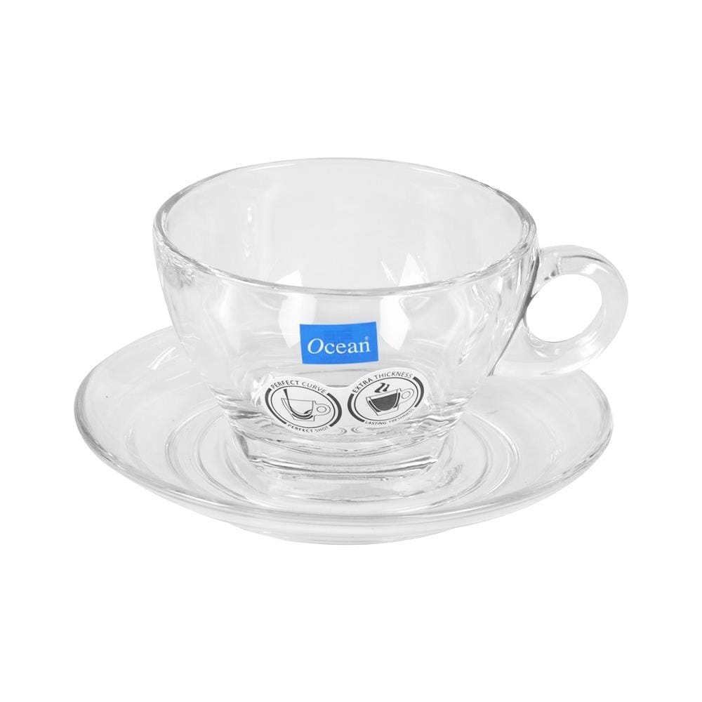 ชุดถ้วยกาแฟแก้ว 250ml OCEAN GLASS CAFFE LATTE