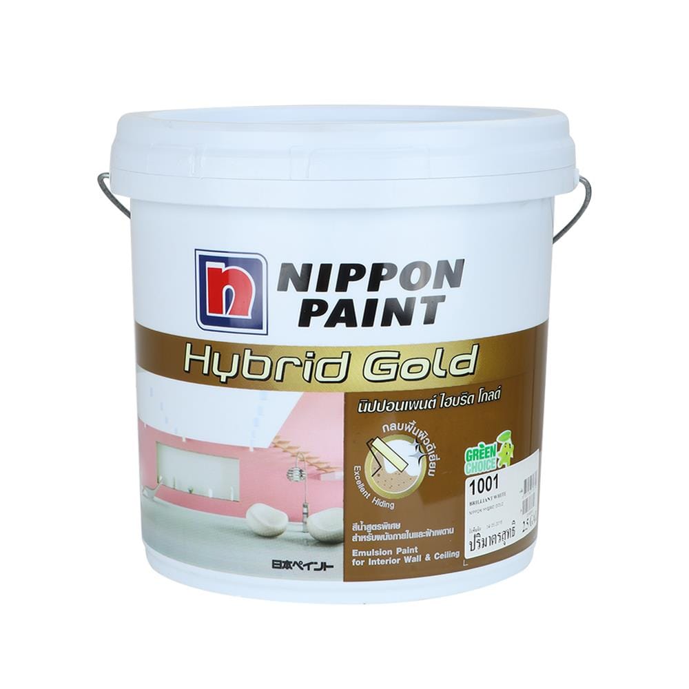 สีน้ำทาภายใน NIPPON PAINT HYBRID GOLD BRILLIANT WHITE 2.5 แกลลอน