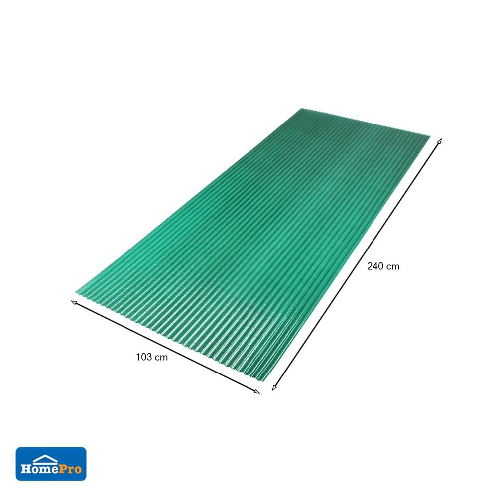 แผ่นโพลีคาร์บอเนต ลอนเล็ก SUNSHIELD 13 มม. 1.03X2.4 ม. สีเขียว
